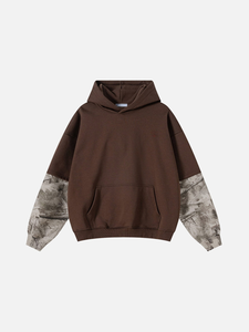 Sudadera con Capucha Extra Grande para Hombre con Mangas con Estampado de Mármol, Sudadera Informal de Algodón Francés para Otoño - Product Image 3