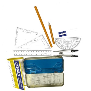 Ensemble de 13 pièces de matériel mathématique Oxford, compas et accessoires de géométrie, dans une boîte en fer - Product Image 5