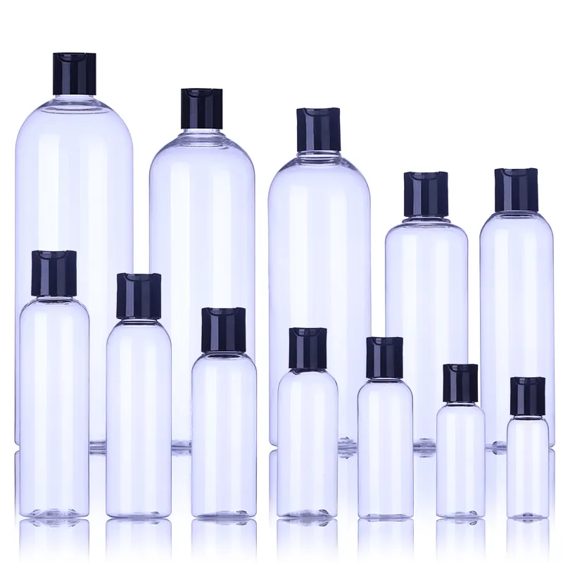 Profession elle Lotion flasche PET Runde Schulter flasche Leere transparente Plastik flasche