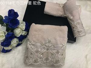 Tovagliolo da bagno 100% alla moda <span class=keywords><strong>con</strong></span> <span class=keywords><strong>nappine</strong></span> in cotone <span class=keywords><strong>con</strong></span> pizzo 3 pezzi asciugamano da ricamo ad asciugatura rapida - Product Image 6