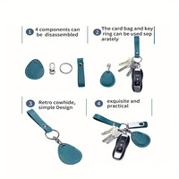 Gantungan Tas Kulit Mewah Buatan Tangan Mini Gantungan Kunci Tas Kulit Gantungan Kunci Nfc Kulit Dapat Disesuaikan Carabiner Gantungan Kunci Segitiga