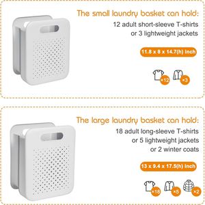 Custom <b>Mesh</b> <b>Plastic</b> Portable Double Tier Clothing Organizer Hamper for Bathroom with 2 Compartments - Product Image 4