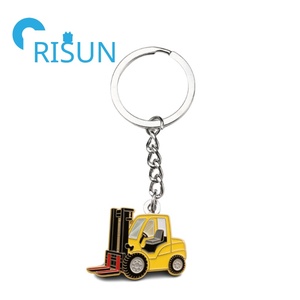 Chariot élévateur personnalisé en usine camion à plat émail pendentif porte-clés Llavero Logo personnalisé camion remorque porte-clés chariot élévateur porte-clés - Product Image 5