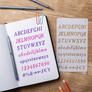 Pochoirs de <span class=keywords><strong>lettres</strong></span> de grande taille pour la peinture sur bois, pochoirs de <span class=keywords><strong>lettres</strong></span> et de chiffres, pochoirs en plastique réutilisables pour l'écriture - Product Image 4