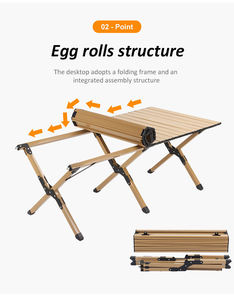<span class=keywords><strong>Table</strong></span> <span class=keywords><strong>de</strong></span> <span class=keywords><strong>camping</strong></span> pliante en métal légère, résistante aux intempéries, portable, gain <span class=keywords><strong>de</strong></span> place, pour patio, jardin, pique-nique, ranch, mobilier d'extérieur - Grande Vente - Product Image 3