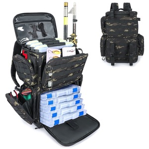 Zaino da pesca leggero in poliestere da 40l resistente all'acqua con canna da pesca e custodia a tracolla da esterno - Product Image 3