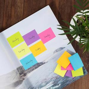 16pcs 38*50mm Assorted Rainbow Fluorescent Color Square Self-Adhesive Sticky Notes Set <b>Memo</b> <b>Pads</b> Office School Daily - Product Image 3