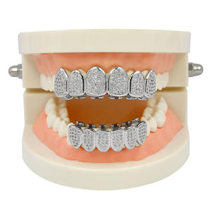 BES S925, Joyería Dental de Plata de Ley Chapada en Oro con Moissanita de Corte Ovalado, Grillz para Dientes Superiores e Inferiores, Estilo Hip Hop para Hombre, para Halloween - Product Image 4