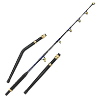 Canne à pêche en mer profonde 130 lb, action ultra-rigide, en fibre de verre, pour gros gibier, pêche en eau salée, thon, requin, canne à pêche à la traîne