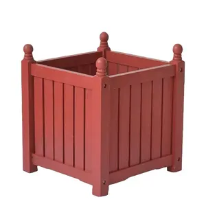 列克星敦木花盆盒染色红色庭院木花花盆