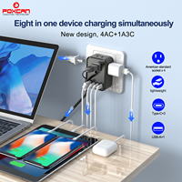 FOXCAN Nouvel adaptateur universel de charge rapide PD45W QC3.0 avec 1 port USB-A et 3 ports USB-C, facile à transporter et idéal pour les voyages internationaux