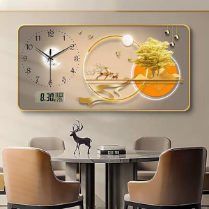 Jz hiện đại trang trí nội thất Đồng hồ hươu tường nghệ thuật hình ảnh UV in động vật Áp phích tác phẩm nghệ thuật pha lê sứ trừu tượng trang trí bức tranh - Product Image 1