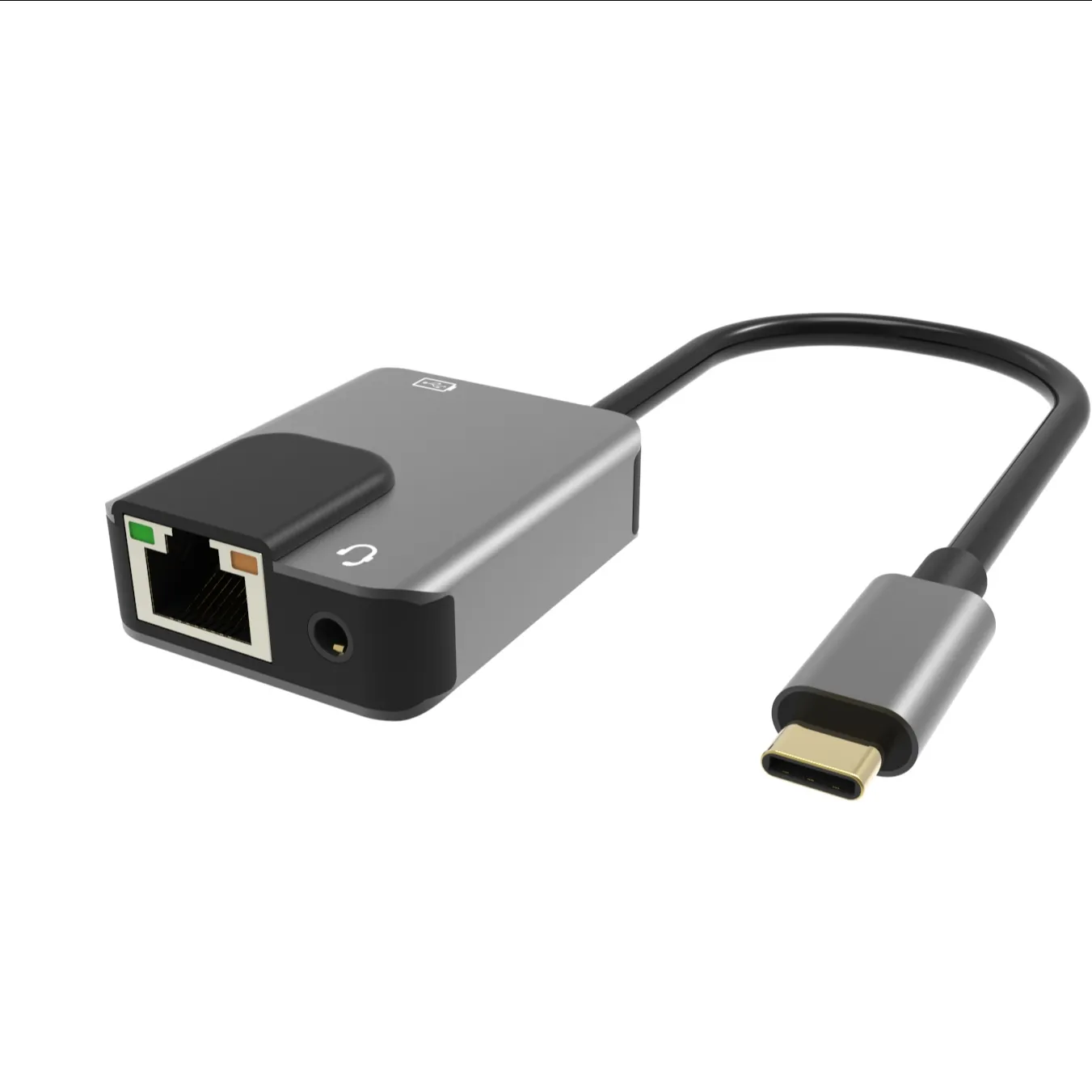OTG Network Adapter Hot Sale Aluminium Shell Compact Design USB C Hub Type C to PD/Gigabit Ethernet/Audio 1000m/100W