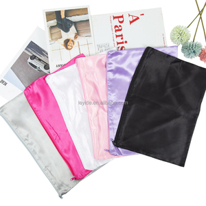 AliLeader özel Logo saç ekleme çanta peruk ambalaj çanta fermuar ipeksi saten saç demetleri peruk çanta - Product Image 4