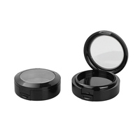 Conteneurs d'ombres à paupières vides étui à fard à lèvres noir brillant poudre Palette de fards à paupières compacte personnalisée avec emballage à fenêtre