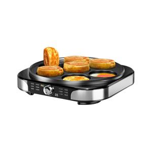 Plancha Eléctrica AUX de 7 Orificios, 31 cm, Negra, Antiadherente, para Huevos, Panqueques, Desayunos, Uso Doméstico y Comercial - Product Image 6