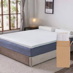 Surmatelas en mousse à mémoire de forme avec gel rafraîchissant de 3 pouces - Respirant, soulage la douleur, housse amovible - Certifié CertiPUR-US et Oeko-Tex - Product Image 1