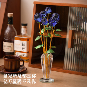 Adorno de Cristal con Forma de Rosa, 6 Piezas, Forma Octogonal, Decoración Floral para Escritorio, Regalo para el Día de San Valentín - Product Image 3