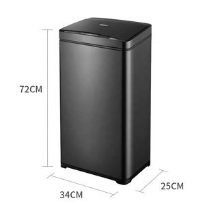 <span class=keywords><strong>Poubelle</strong></span> commerciale à capteur 50L, acier inoxydable noir, <span class=keywords><strong>poubelle</strong></span> intelligente anti-empreintes digitales pour produits de maison intelligents modernes - Product Image 3