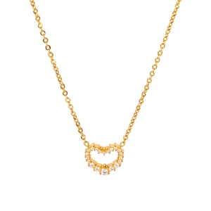 Delicado Collar con Colgante de Corazón, Incrustado con Circonitas Brillantes, Chapado <span class=keywords><strong>en</strong></span> Oro de 18K, Joyería <span class=keywords><strong>para</strong></span> Parejas, Regalo de San Valentín - Product Image 6