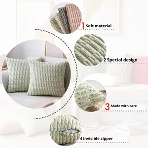 <span class=keywords><strong>Funda</strong></span> de almohada de pana de <span class=keywords><strong>Color</strong></span> sólido, Ins cojín de estilo nórdico, asiento de bola portátil para sofá, cabecera, Navidad, oferta - Product Image 2