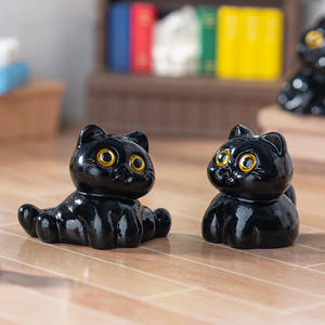 Hot verkopende miniatuur kattenfiguren, mini bureaudecoratie, hars zwarte kat ambachtelijke ornamenten voor miniatuurhuisjes, Halloween scène decoratie - Product Image 5