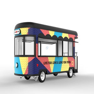 Large Mobile Street Food Cart Colorful Retro Catering Vending Trailer Outdoor Business Food Truck - Product Image 1