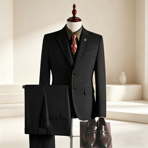 Ensemble de costumes pour hommes en <span class=keywords><strong>laine</strong></span>, coupe ajustée, veste blazer et <span class=keywords><strong>pantalon</strong></span>, pour affaires, mariages, bureau, tenue formelle ou décontractée - Product Image 3