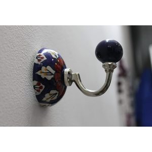 PARIJAT HANDICRAFT Ceramic Aluminum Oxide <b>Wall</b> <b>Hook</b> Hanger Beautifully Hand Painted Multicolored <b>Key</b> Holder Hat Clothes <b>Hooks</b> - Product Image 4