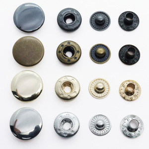 Bouton-pression métallique personnalisé avec logo et taille, durable, 4 pièces, en laiton, pour la décoration de vêtements, forme ronde, 12 mm, bouton vierge - Product Image 2