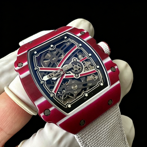 Reloj Automático Esqueleto Ultrafino de Titanio RM 67-02 de 7.8mm, Esfera de 40mm, Correa de 20mm, Rojo y Blanco, Estilo Lujoso, Moderno y Hip Hop - Product Image 2