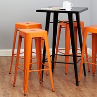 Tabouret en fer, chaise blanche tout en métal, cadre métallique empilable, pour restaurant et salle à manger, nouveauté