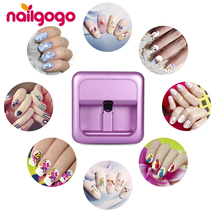 Nailgogo impressora de unhas, impressora digital de flores wi-fi 3d, design inteligente, máquina inteligente de impressora de unhas