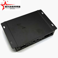 Boîtier en aluminium extrudé brossé noir avec ailettes de refroidissement et support de montage pour lecteur vidéo HD, décodeur multimédia