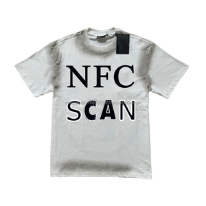 T-Shirt NFC SCAN di Alta Qualità per Uomo, Abbigliamento Hells Y2K Streetwear, Magliette Personalizzate 100% Cotone con Stampa Vintage a Stelle - Product Image 5