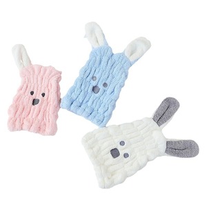 Serviette de bain pour enfants en polaire corail Jin Ao Rabbit Hair Drying Cap 20x25 cm - Product Image 2