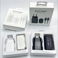 Chargeur mural à charge rapide 25W PD Type-C Adaptateur USB-C vers USB-C Câble Prise EU US UK pour Samsung Galaxy S26 S25 S24 Chargeur