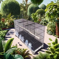 Vente en gros Nouveau modèle Bon marché 3 compartiments Cage de perroquet canari solide Boîte de rangement d'élevage d'oiseaux Finch en métal