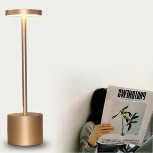 2023 Novo Estilo Cabeça Redonda Lâmpada De Leitura De Alumínio Recarregável Led Table Lamp Beauty Lamp Fabricante