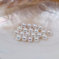 Perles d'eau douce naturelles rondes de 9-10 mm, qualité Edison, lustre élevé, perles en vrac, brin de perles, vente en gros, qualité pour la fabrication de bijoux
