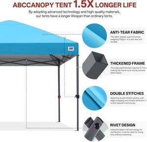 Tonnelle Pop-Up à Jambes Droites Robuste, Tonnelle Pop-Up à Montage Rapide à Jambes Droites, Carpas 3x3, Carpa pour 1 Personne - Product Image 1