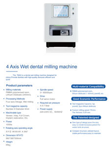 Fresatrice Dentale a 4 Assi per <span class=keywords><strong>Zirconia</strong></span>, Sistema CAD/CAM per Laboratorio Dentale per Corone e Ponti - Product Image 2