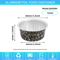 Boîte à gâteau en aluminium épaisse de 125 ml (4,2 oz) pour Noël, moule à pudding, moule à dessert résistant à la chaleur, jetable, pour four