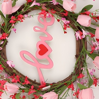 Guirlande de tulipes artificielles roses pour la Saint-Valentin, décoration à suspendre à la porte