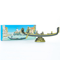 Modèle de bateau vénitien en métal 3D stéréoscopique, artisanat métallique, ornement pour salon, souvenir touristique, vente en gros