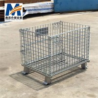 Mracking Paniers en fil métallique pour le stockage industriel cage de distillation pliable conteneur en treillis métallique palette de stockage pliable en métal
