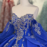 Robes de Quinceañera Jancember 20292, magnifiques, bleu royal, style cœur, empire, avec un grand nœud