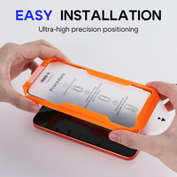 Nouveau design – Protection d'écran en verre trempé 9H ultra transparent anti-poussière pour iPhone 17 Pro, 16, 15, 14, 13, 12, 11 – Installation facile avec outil