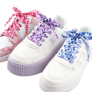 Cordones de Zapatos con Estampado de Camuflaje, 1 Par, NUEVOS, de 0.8 cm de Ancho, 8 mm, de Poliéster, Planos, Accesorios para Zapatillas - Product Image 2