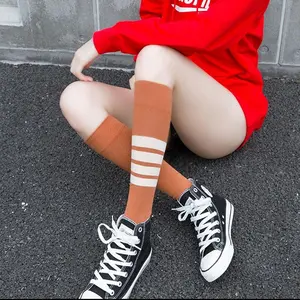 Летние женские носки до колен с тонкими ножками и логотипом на заказ